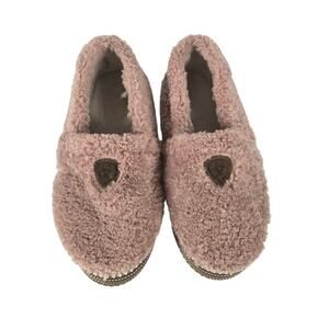 Ariat Sherpa Slip On Baby Pink Casual Slippers Womens Sz M 7.5-8 Comfort Cozy